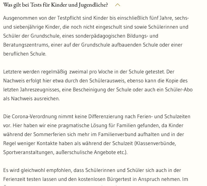Keine Testpflicht für Schüler
