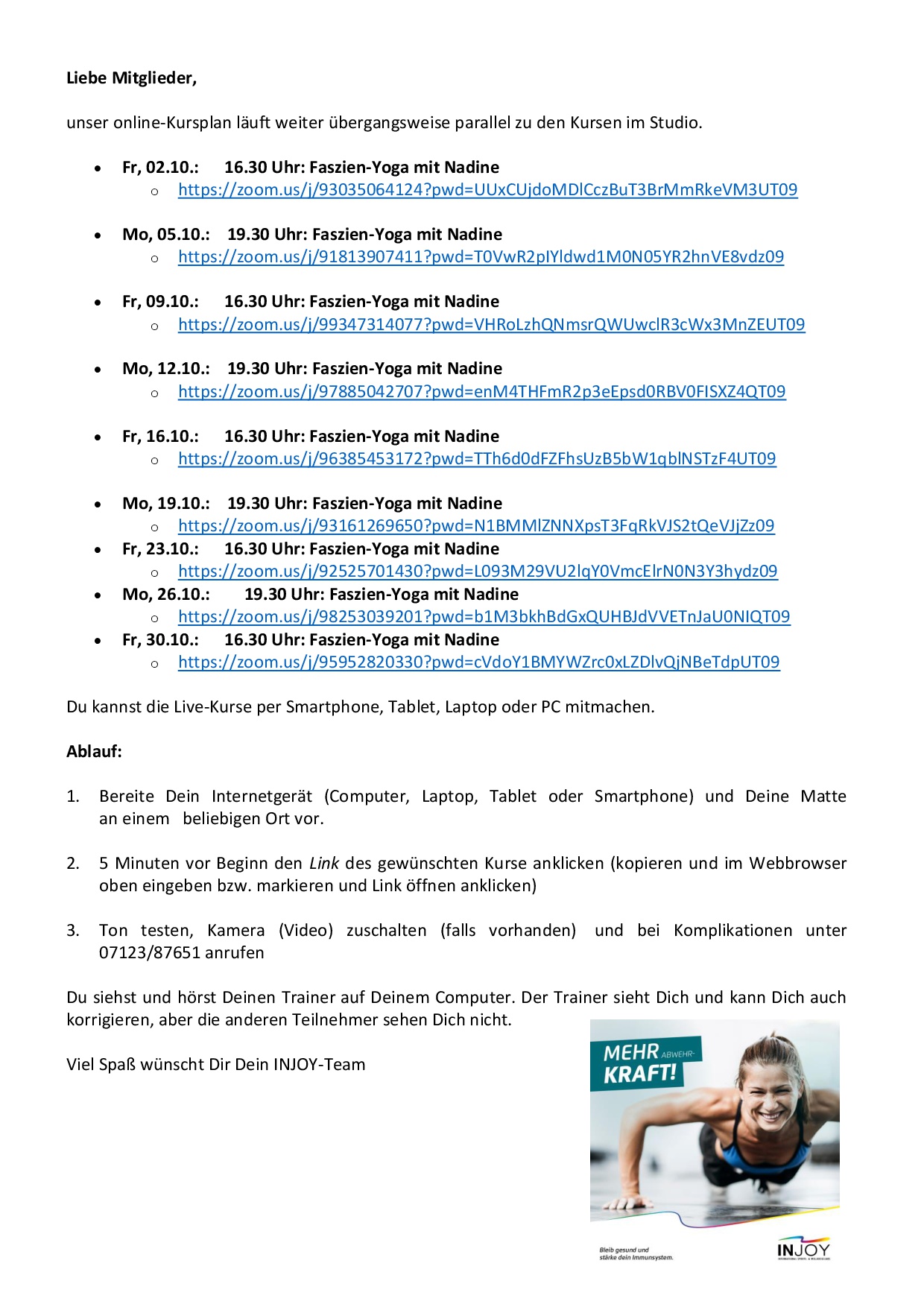 Dein Online-Kursplan